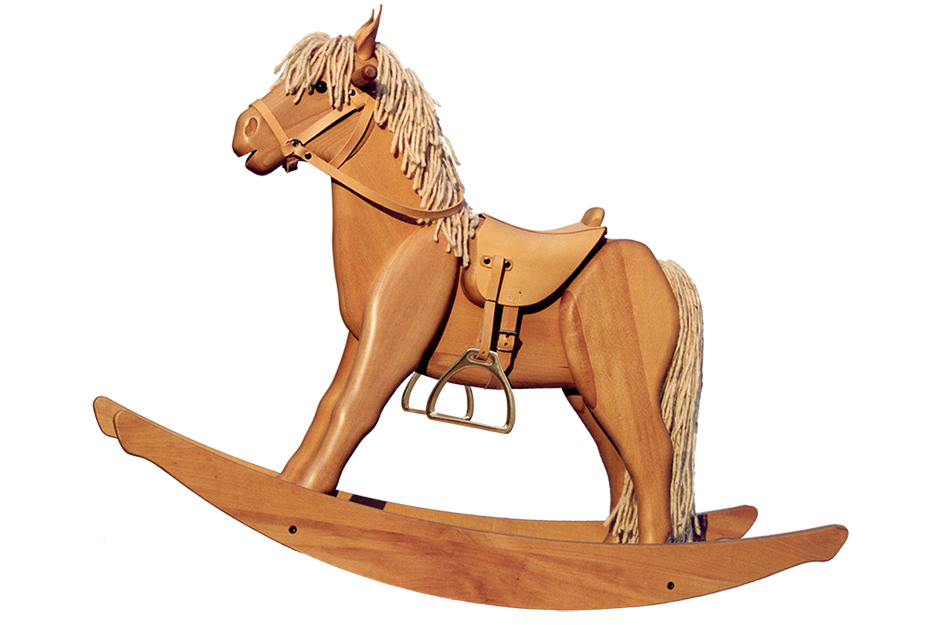 classic wooden rocking horse