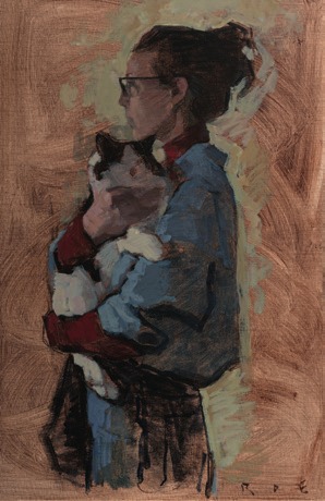 Romy Elliott’s self portrait with her dog Slinky