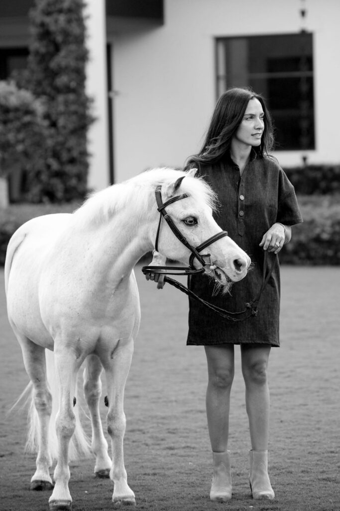 Alex Welles leads the family pony
