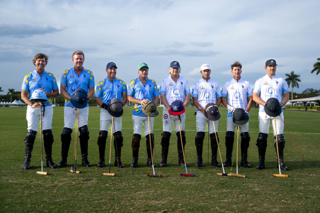 Mayer Ranch vs Hotels at Sea polo teams on the field at the National Polo Center